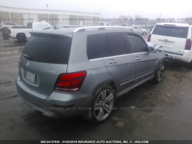 WDCGG8JB5EG251243 - 2014 MERCEDES-BENZ GLK 350 4MATIC GRAY photo 4