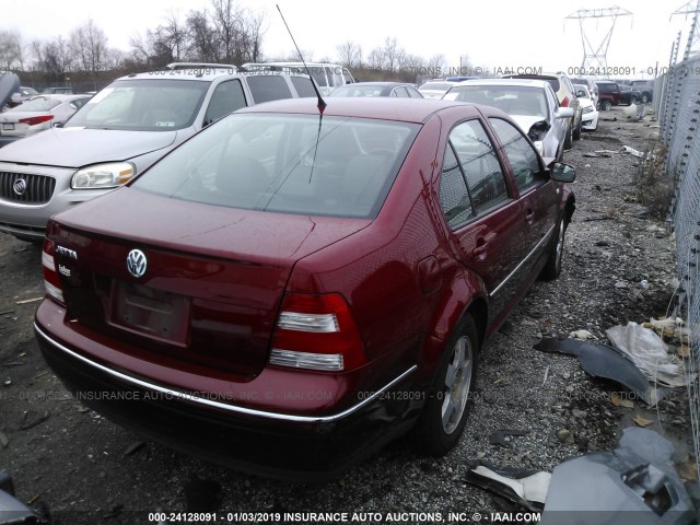 3VWSK69M24M081112 - 2004 VOLKSWAGEN JETTA GLS RED photo 4