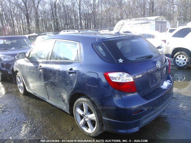 2T1KE40E09C004078 - 2009 TOYOTA COROLLA MATRIX S BLUE photo 3