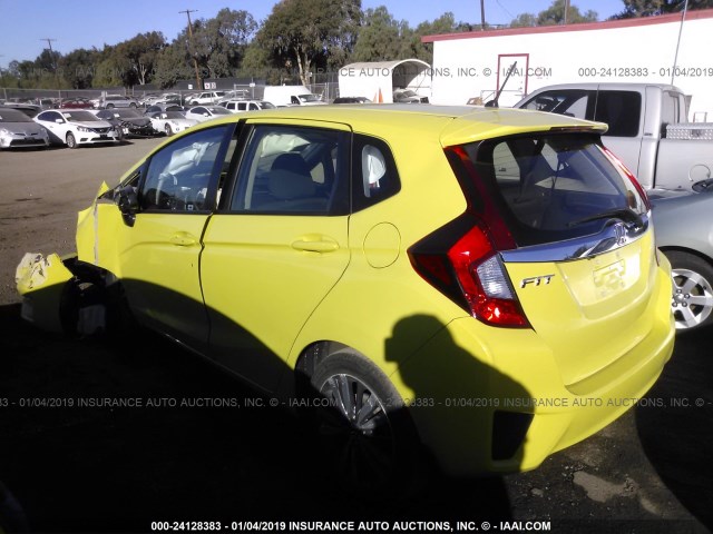 JHMGK5H76GX018414 - 2016 HONDA FIT EX/EXL YELLOW photo 3