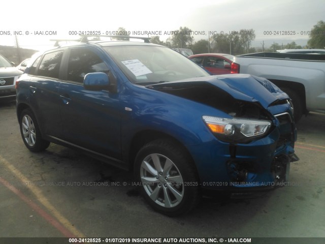 4A4AR3AU9FE012391 - 2015 MITSUBISHI OUTLANDER SPORT ES BLUE photo 1