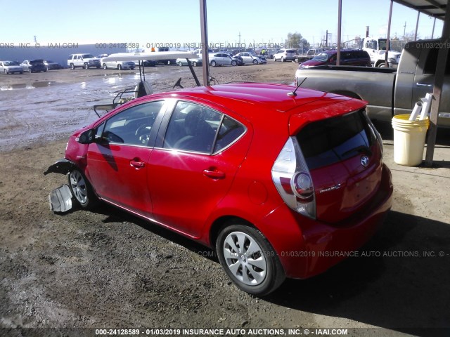 JTDKDTB34C1504667 - 2012 TOYOTA PRIUS C RED photo 3