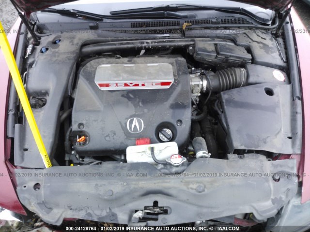 19UUA76537A010912 - 2007 ACURA TL TYPE S RED photo 10