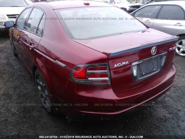 19UUA76537A010912 - 2007 ACURA TL TYPE S RED photo 3