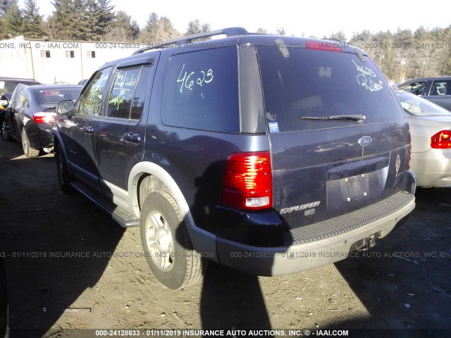 1FMZU73K12ZC84010 - 2002 FORD EXPLORER XLT BLUE photo 3