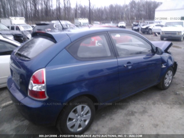 KMHCM3AC4BU197600 - 2011 HYUNDAI ACCENT GL BLUE photo 4