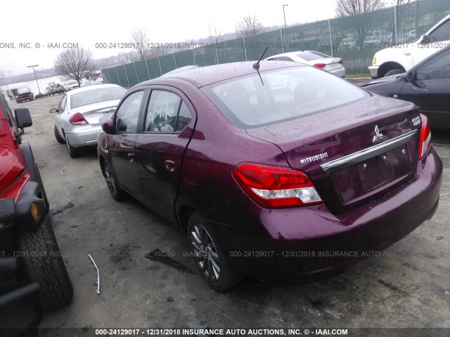 ML32F3FJ4JHF04181 - 2018 MITSUBISHI MIRAGE G4 ES Bənövşəyi foto 3