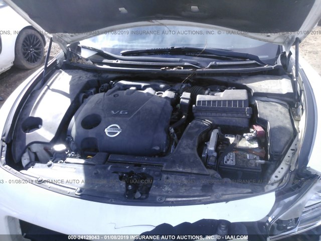 1N4AA5AP2AC836280 - 2010 NISSAN MAXIMA S/SV WHITE photo 10