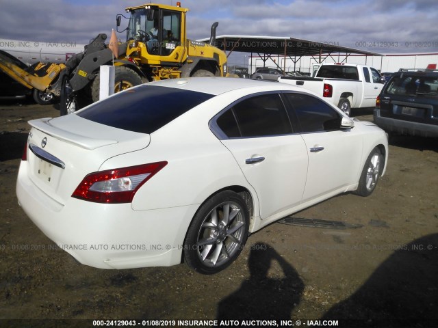 1N4AA5AP2AC836280 - 2010 NISSAN MAXIMA S/SV WHITE photo 4