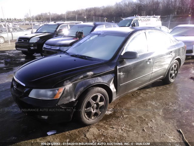 5NPEU46C56H056398 - 2006 HYUNDAI SONATA GLS/LX BLACK photo 2