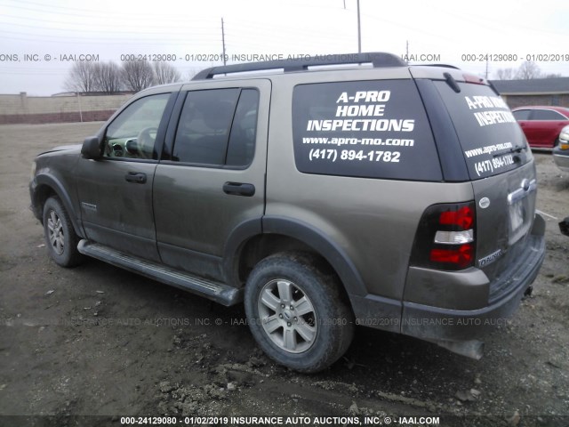 1FMEU73E76UB41655 - 2006 FORD EXPLORER XLT BROWN photo 3