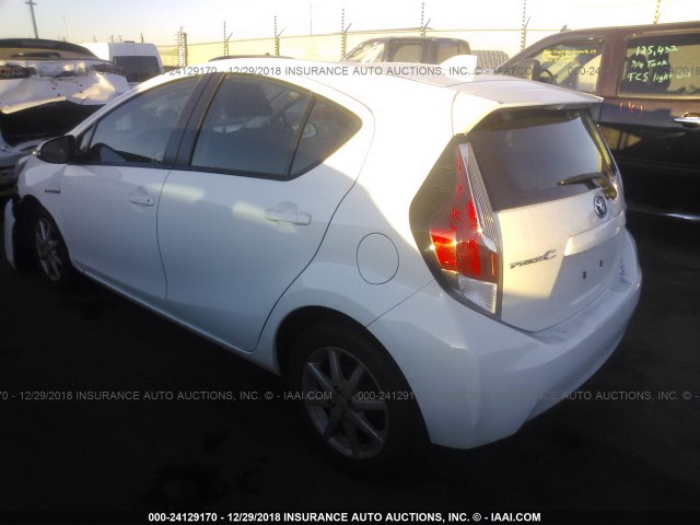 JTDKDTB33G1129702 - 2016 TOYOTA PRIUS C WHITE photo 3