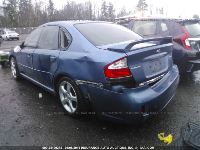 4S3BL616787209017 - 2008 SUBARU LEGACY 2.5I BLUE photo 3