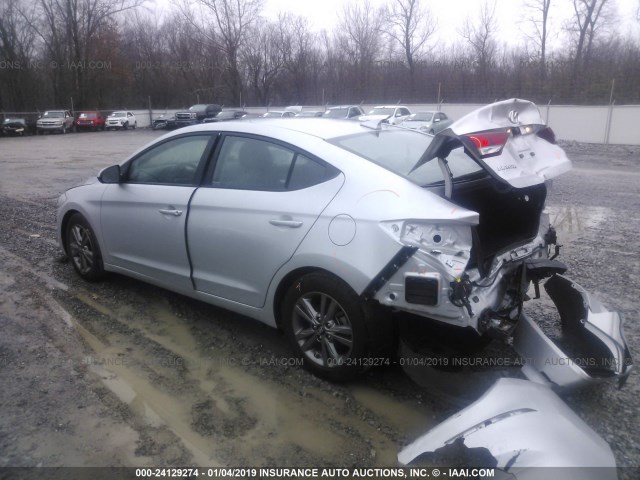 5NPD84LF7JH237185 - 2018 HYUNDAI ELANTRA SEL/VALUE/LIMITED SILVER photo 3