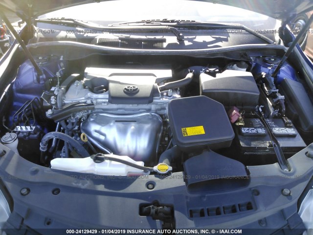 4T1BF1FK6FU885033 - 2015 TOYOTA CAMRY LE/XLE/SE/XSE BLUE photo 10