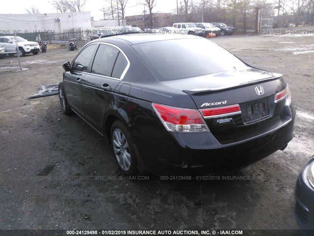 1HGCP2F72BA029197 - 2011 HONDA ACCORD EX BLACK photo 3