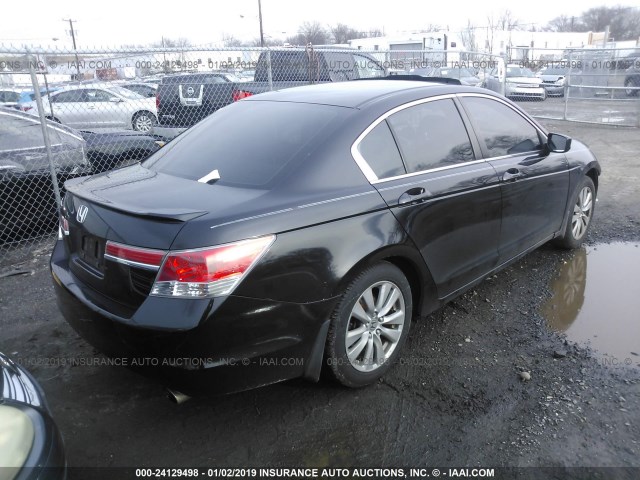 1HGCP2F72BA029197 - 2011 HONDA ACCORD EX BLACK photo 4