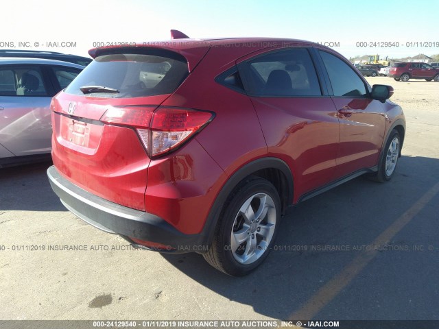 3CZRU5H53GM738577 - 2016 HONDA HR-V EX RED photo 4