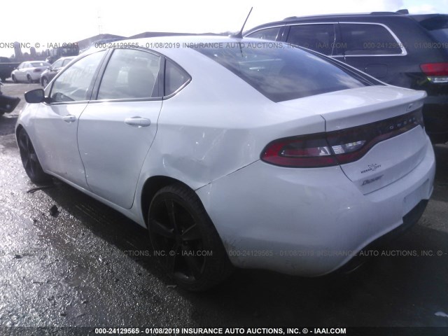 1C3CDFBB7FD242504 - 2015 DODGE DART SXT WHITE photo 3