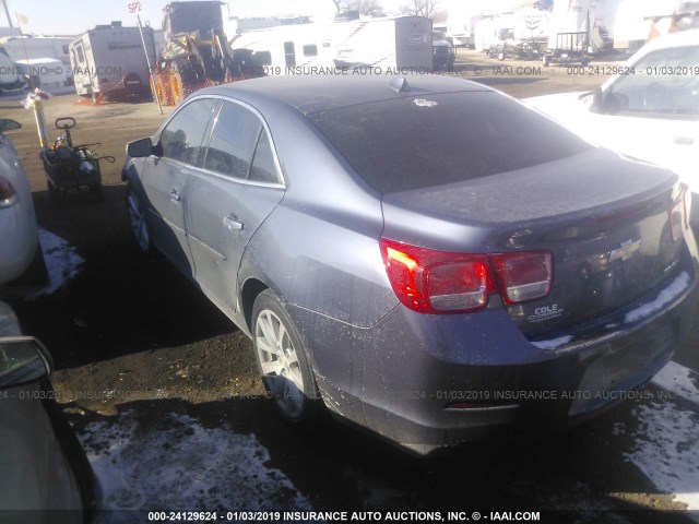 1G11G5SX1DF224249 - 2013 CHEVROLET MALIBU 3LT BLUE photo 3