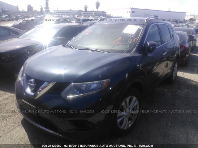 5N1AT2MT9GC846241 - 2016 NISSAN ROGUE S/SL/SV Dark Blue photo 2