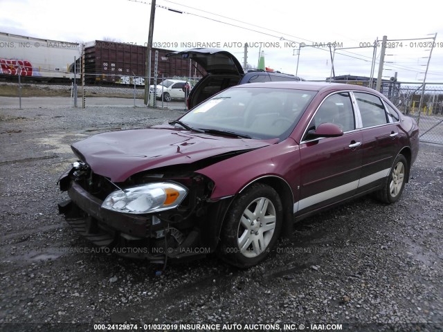 2G1WU58R479348911 - 2007 CHEVROLET IMPALA LTZ RED photo 2