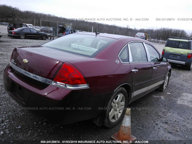 2G1WU58R479348911 - 2007 CHEVROLET IMPALA LTZ RED photo 4