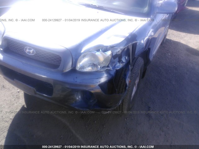 KM8SB12B03U425315 - 2003 HYUNDAI SANTA FE GL BLUE photo 6