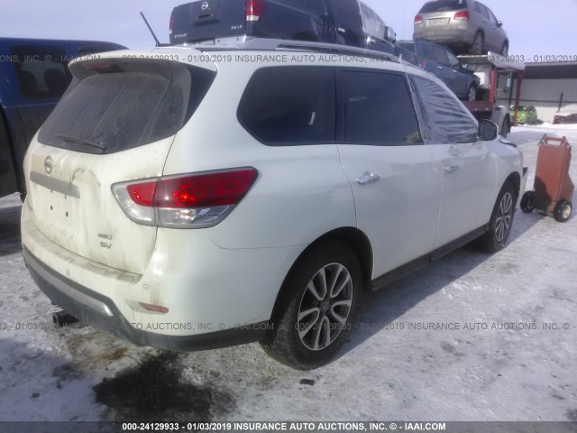 5N1AR2MM6GC604871 - 2016 NISSAN PATHFINDER S/SV/SL/PLATINUM WHITE photo 4