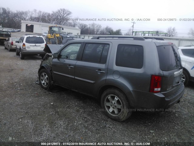 5FNYF4H98AB038543 - 2010 HONDA PILOT TOURING GRAY photo 3