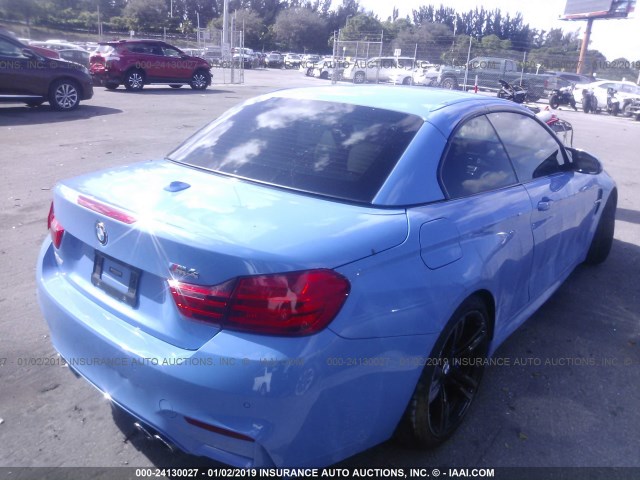 WBS3U9C59FP967244 - 2015 BMW M4 BLUE photo 4