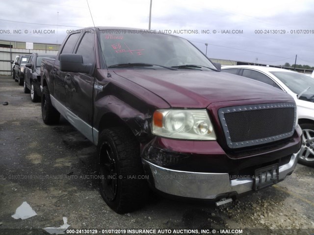 1FTRW12W85KF12968 - 2005 FORD F150 SUPERCREW MAROON photo 1