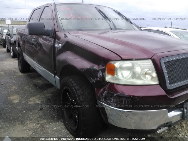 1FTRW12W85KF12968 - 2005 FORD F150 SUPERCREW MAROON photo 6