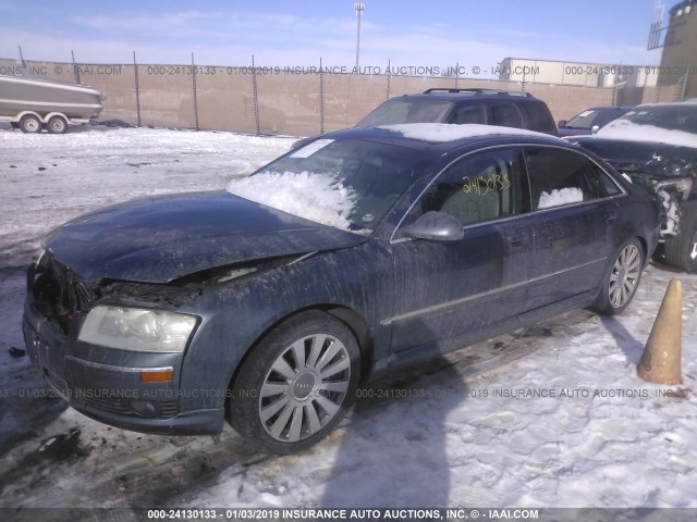 WAUML44E74N009788 - 2004 AUDI A8 L QUATTRO BLUE photo 2