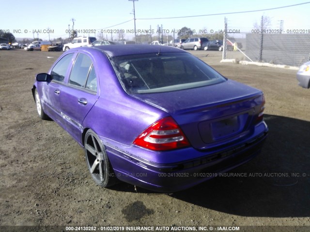 WDBRF64J41E000906 - 2001 MERCEDES-BENZ C 320 PURPLE photo 3