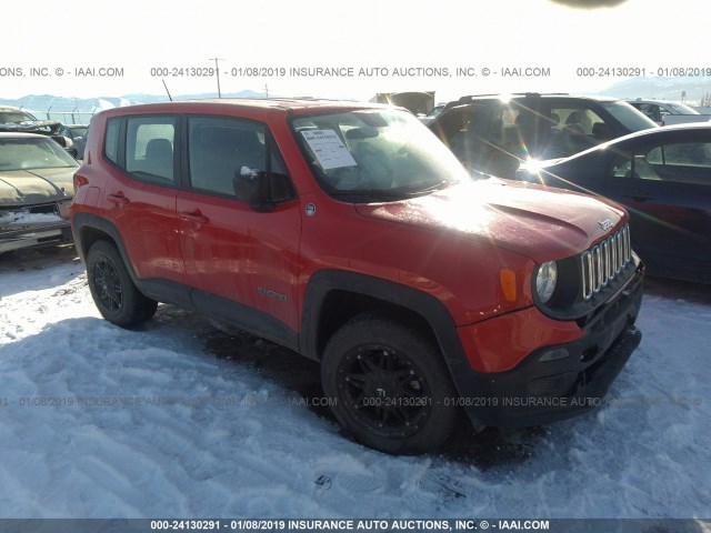 ZACCJBAB0HPF28780 - 2017 JEEP RENEGADE SPORT RED photo 1