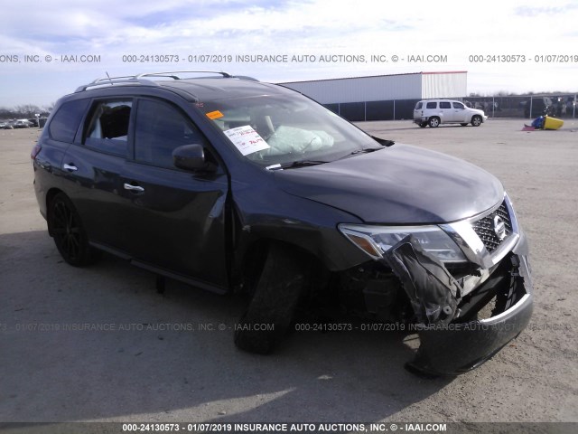 5N1AR2MN9DC603489 - 2013 NISSAN PATHFINDER S/SV/SL/PLATINUM GRAY photo 1