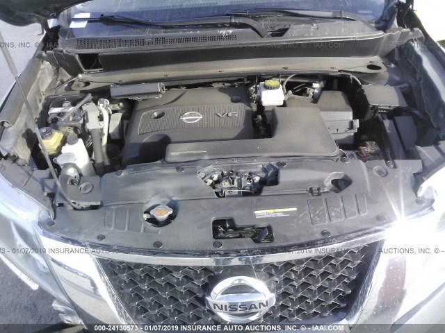 5N1AR2MN9DC603489 - 2013 NISSAN PATHFINDER S/SV/SL/PLATINUM GRAY photo 10