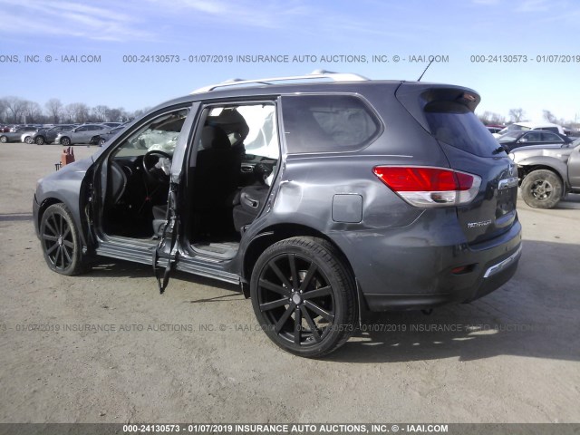 5N1AR2MN9DC603489 - 2013 NISSAN PATHFINDER S/SV/SL/PLATINUM GRAY photo 3