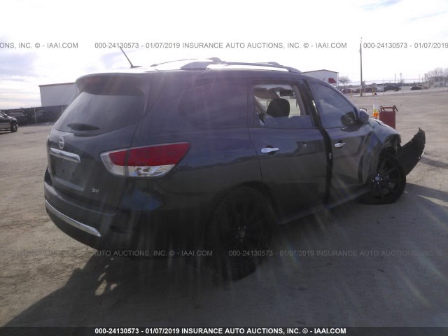 5N1AR2MN9DC603489 - 2013 NISSAN PATHFINDER S/SV/SL/PLATINUM GRAY photo 4