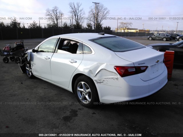 1G1ZB5ST4JF172822 - 2018 CHEVROLET MALIBU LS WHITE photo 3