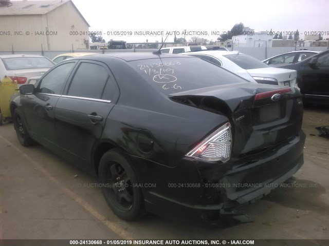 3FAHP0HA4BR323844 - 2011 FORD FUSION SE BLACK photo 3