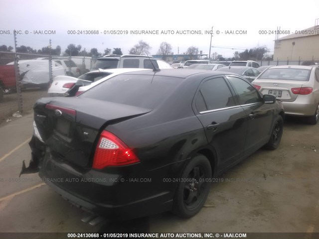 3FAHP0HA4BR323844 - 2011 FORD FUSION SE BLACK photo 4