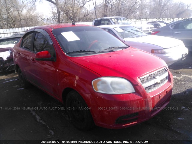 KL1TD56E69B642328 - 2009 CHEVROLET AVEO LS/LT RED photo 1