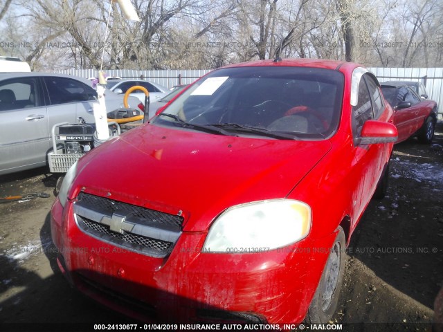 KL1TD56E69B642328 - 2009 CHEVROLET AVEO LS/LT RED photo 2