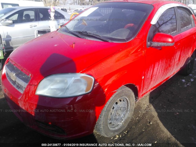 KL1TD56E69B642328 - 2009 CHEVROLET AVEO LS/LT RED photo 6