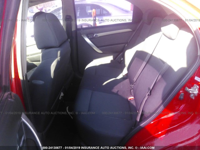 KL1TD56E69B642328 - 2009 CHEVROLET AVEO LS/LT RED photo 8