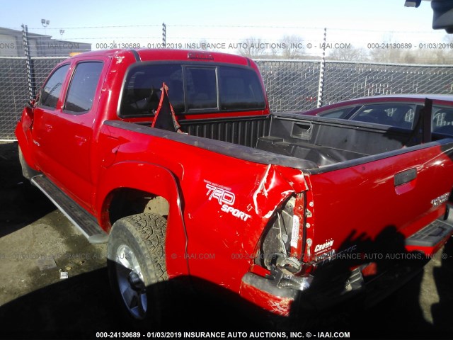 5TEJU62N18Z498905 - 2008 TOYOTA TACOMA DOUBLE CAB PRERUNNER RED photo 3