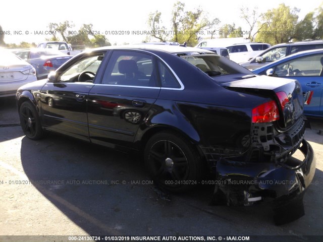 WAUAF78E77A061195 - 2007 AUDI A4 2/TURBO BLACK photo 3