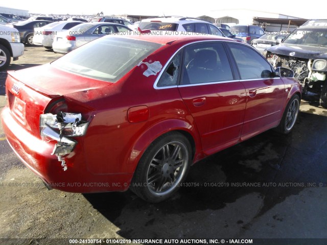 WAUPL68E35A074987 - 2005 AUDI S4 RED photo 4